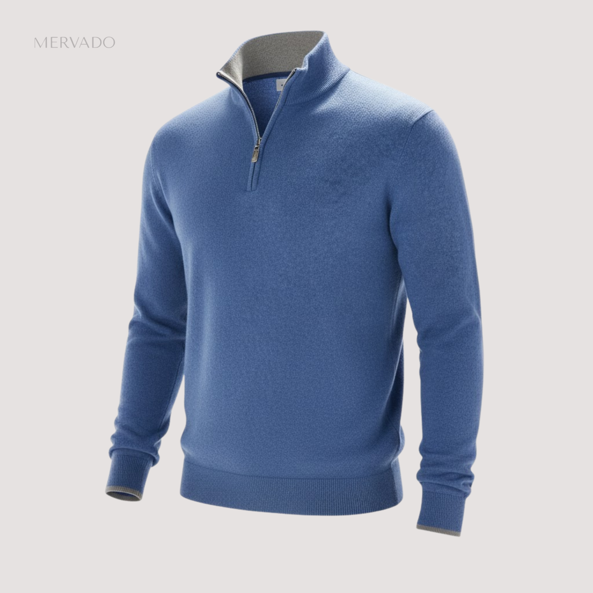 Gebreide trui met halve rits voor heren - stijlvolle trui met opstaande kraag voor wintercomfort
