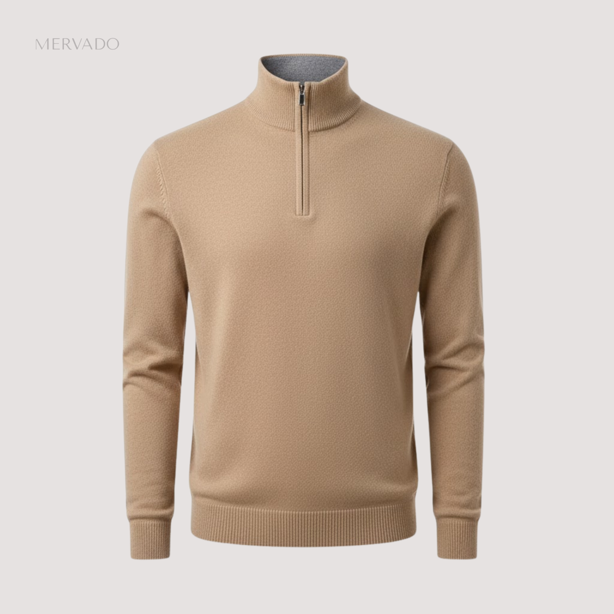 Gebreide trui met halve rits voor heren - stijlvolle trui met opstaande kraag voor wintercomfort