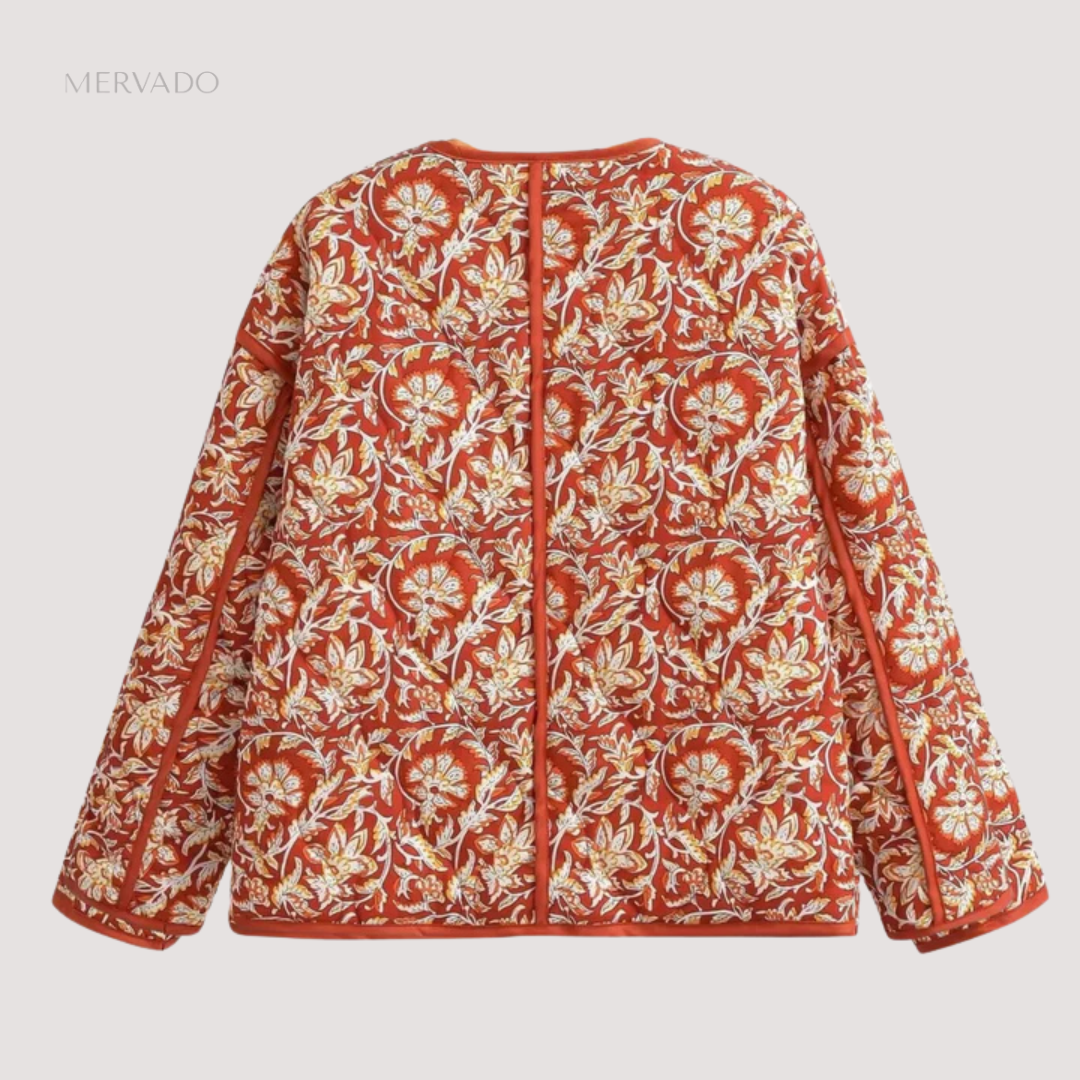 Gewatteerde jas met bloemenmotief voor dames – warme, lichtgewicht bovenkleding voor een comfortabele stijl