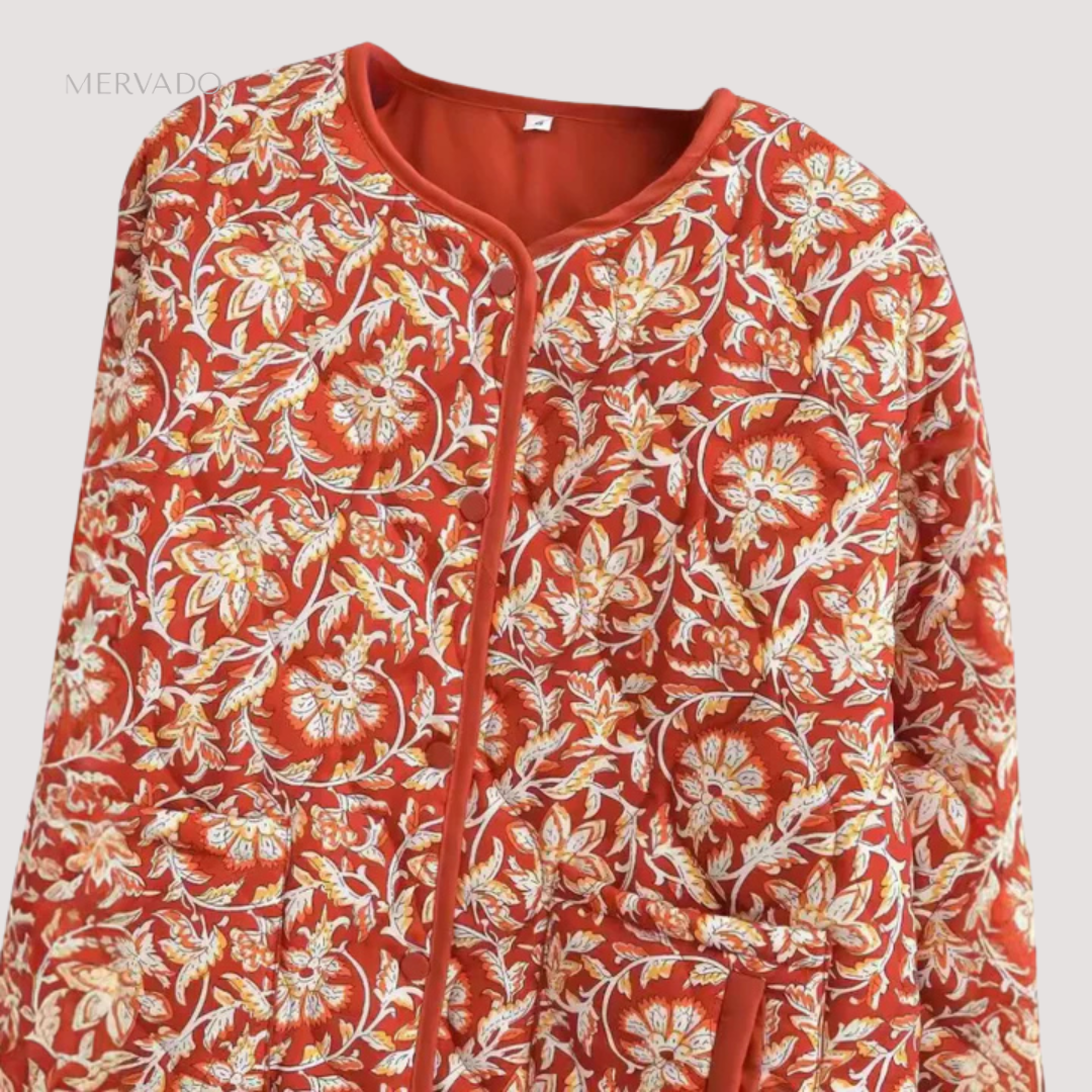 Gewatteerde jas met bloemenmotief voor dames – warme, lichtgewicht bovenkleding voor een comfortabele stijl
