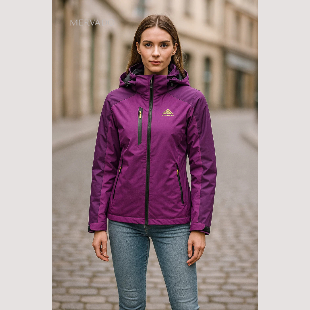 Waterdichte winterjas met capuchon voor dames - Winddichte warme outdoorjas