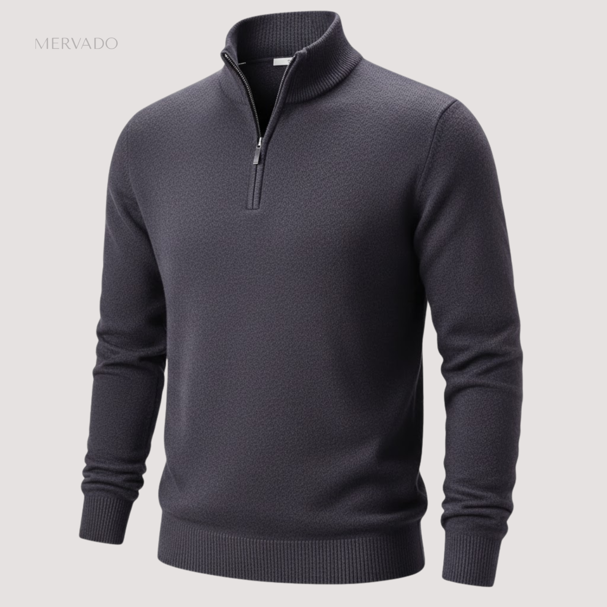 Gebreide trui met halve rits voor heren - stijlvolle trui met opstaande kraag voor wintercomfort